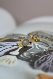 Rose Quartz Studs Gold Vermeil