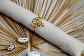 Elephant Head Ring Gold Vermeil