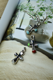 Round Cross Pendant Sterling Silver