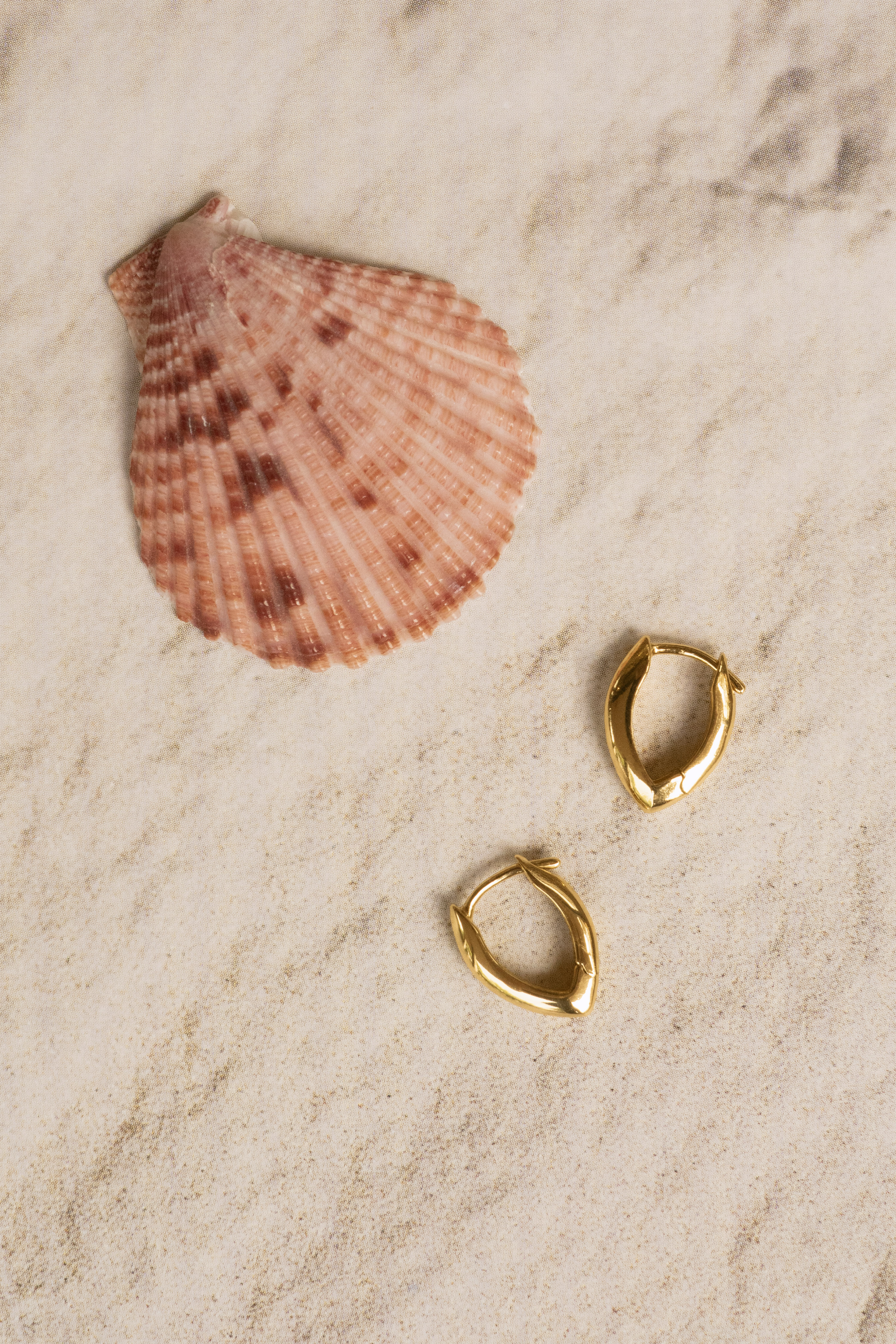V Shaped Hoops Gold Vermeil