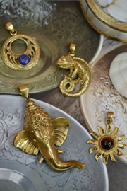 Tijgeroog Zon Hanger - Brass