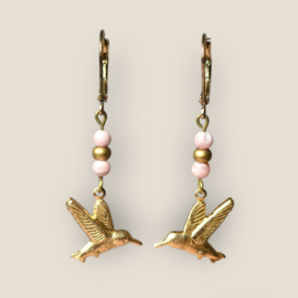 Hummingbirds Earrings Brass