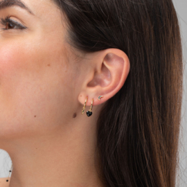 Red Heart Hoops Gold Vermeil