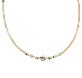 Dalmatian Collection Natural Beaded Necklace (Silver/Gold) (1pc)