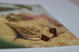 Rocky Granaat Earchains - Gold Vermeil