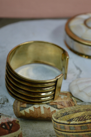 Layered Lines Bangle - Brass