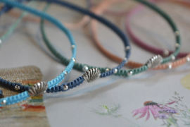 Macramé  Shell Bracelet Sterling Silver