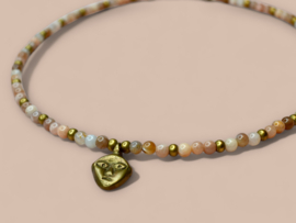 Sunstone & Brass Necklace