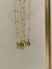 Square Labradorite Gold Vermeil Necklace / Muja Juma 