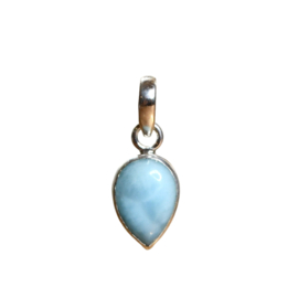 Drop Shaped Larimar Pendant / Sterling Silver