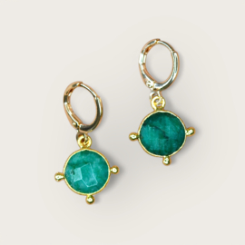 Green Zed Gold Plated Earrings