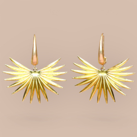 Palm Leaf Earrings Brass