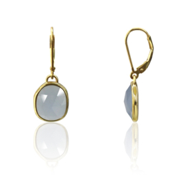 Blue Chalcedony Earrings Gold Vermeil Oorbellen