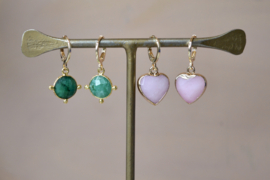 Green Zed Gold Plated Earrings