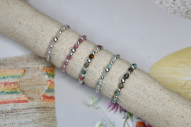 Gemstone Beaded Ring Sterling Silver