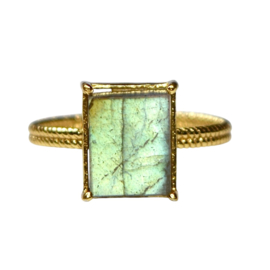 Labradorite Big Square Ring Gold Vermeil / Muja Juma
