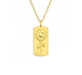 Sunflower Necklace Gold Vermeil