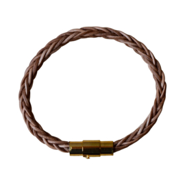 Kaveri Braid Leather Bracelet Vintage Brown