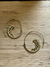 Brass Wave Spirals / Oorbellen