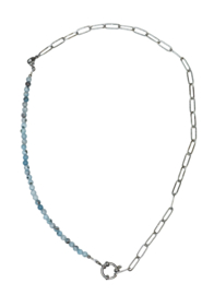 Larimar Duo Design Ketting - Stainless Steel Zilver