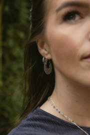 Dotted Flower Hoops Sterling Silver
