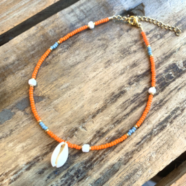 Shell Orange Anklet / Enkelbandje