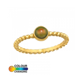 Dotted Mood Ring Gold Vermeil