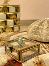 Oval Amazonite Ring Gold Vermeil