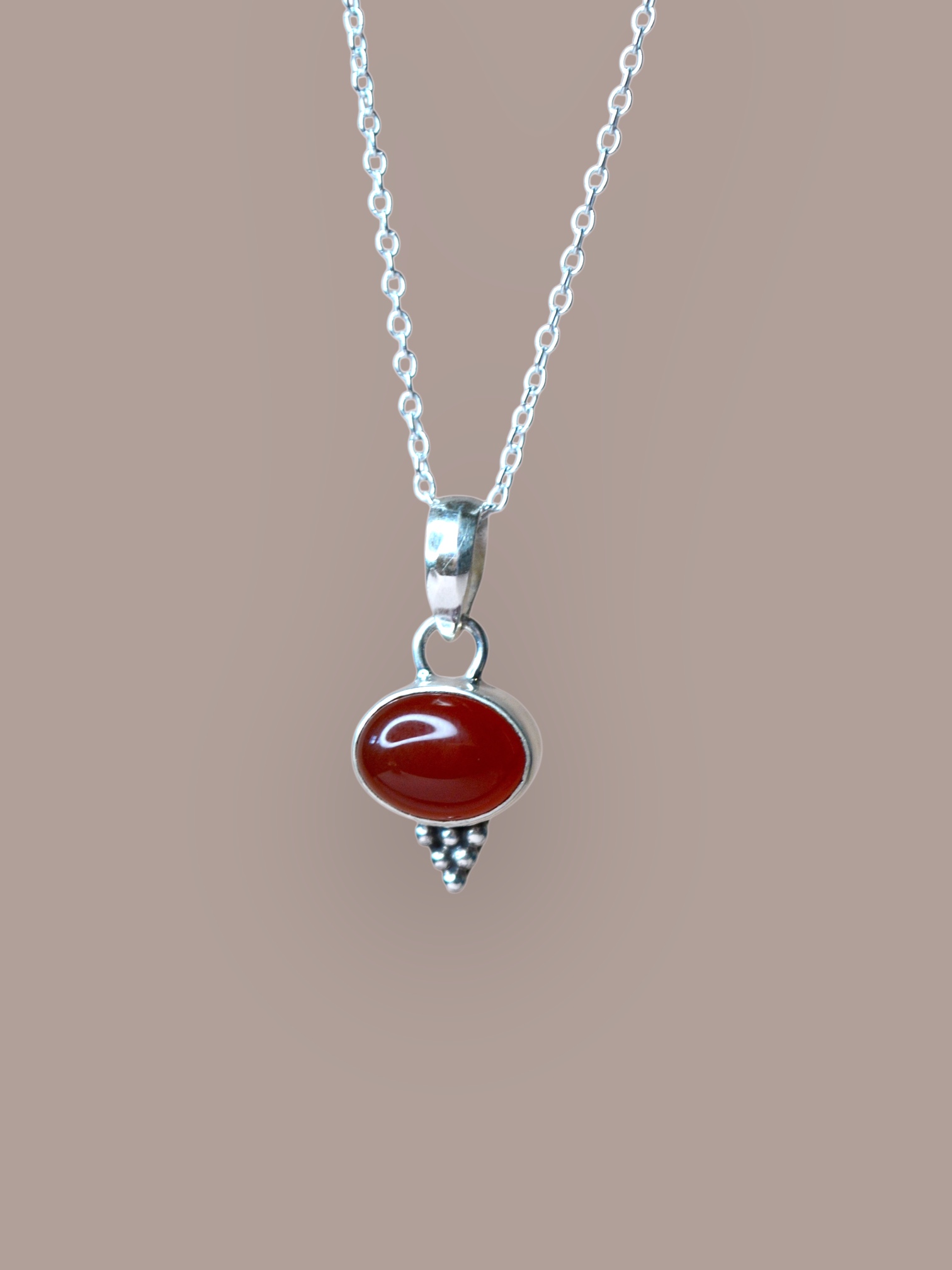 Carnelian Jawan Pendant Sterling Silver
