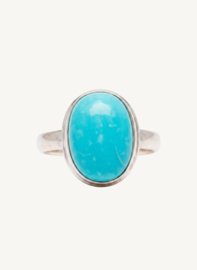 Ovaal Larimar Ring - Sterling Zilver