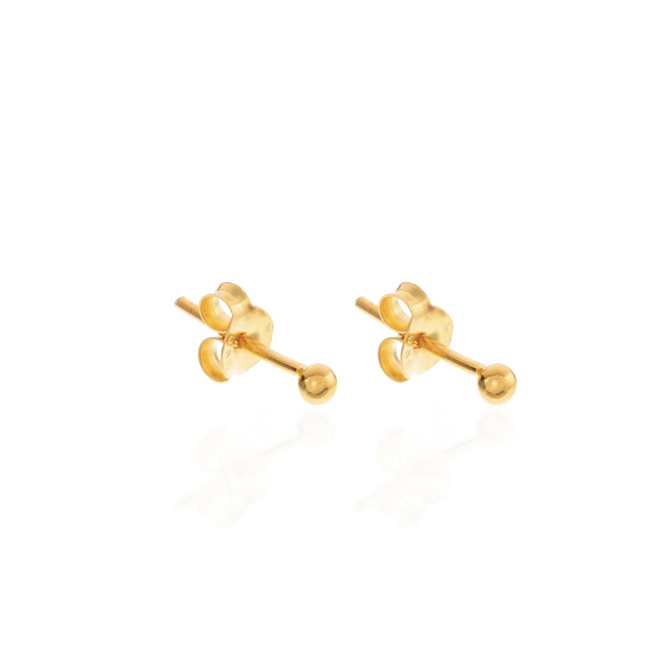 Tiny Ball Earstuds Gold Vermeil