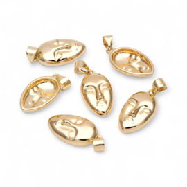 Face Pendant Gold Plated