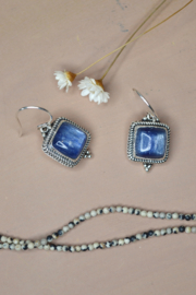 Indra Laut Kyaniet Oorbellen - Sterling Zilver