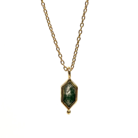 Diamond Dot Moss Agate Gold Vermeil Necklace / Muja Juma