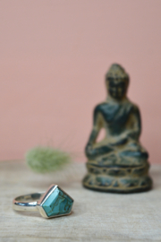 Shield Mojave Turkoois Ring - Sterling Zilver