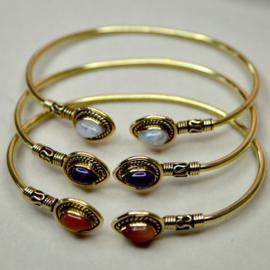 Tribal Maansteen Bangle - Brass