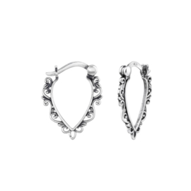 Filigree V Hoops Sterling Silver