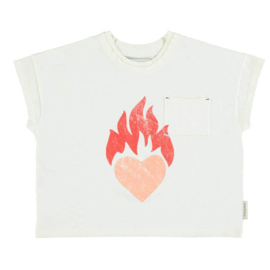 Piupiuchick | Ecru T-shirt met "Heart" print (met rugprint)