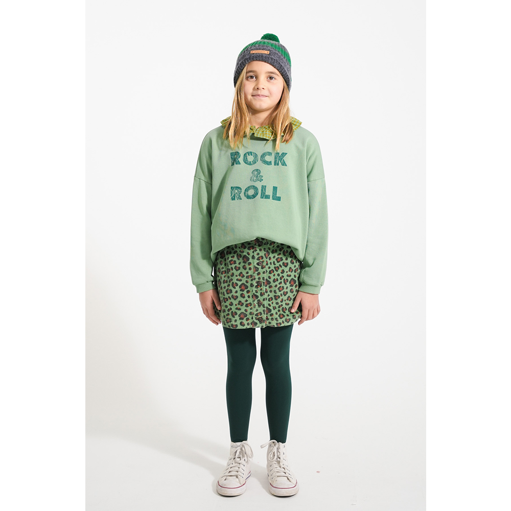 Piupiuchick Sweater  -  Groen met Rock & Roll print