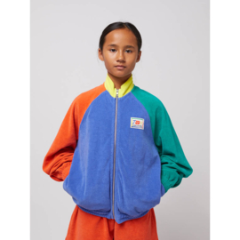 Bobo Choses Smiling Color Block terry zipped sweatshirt