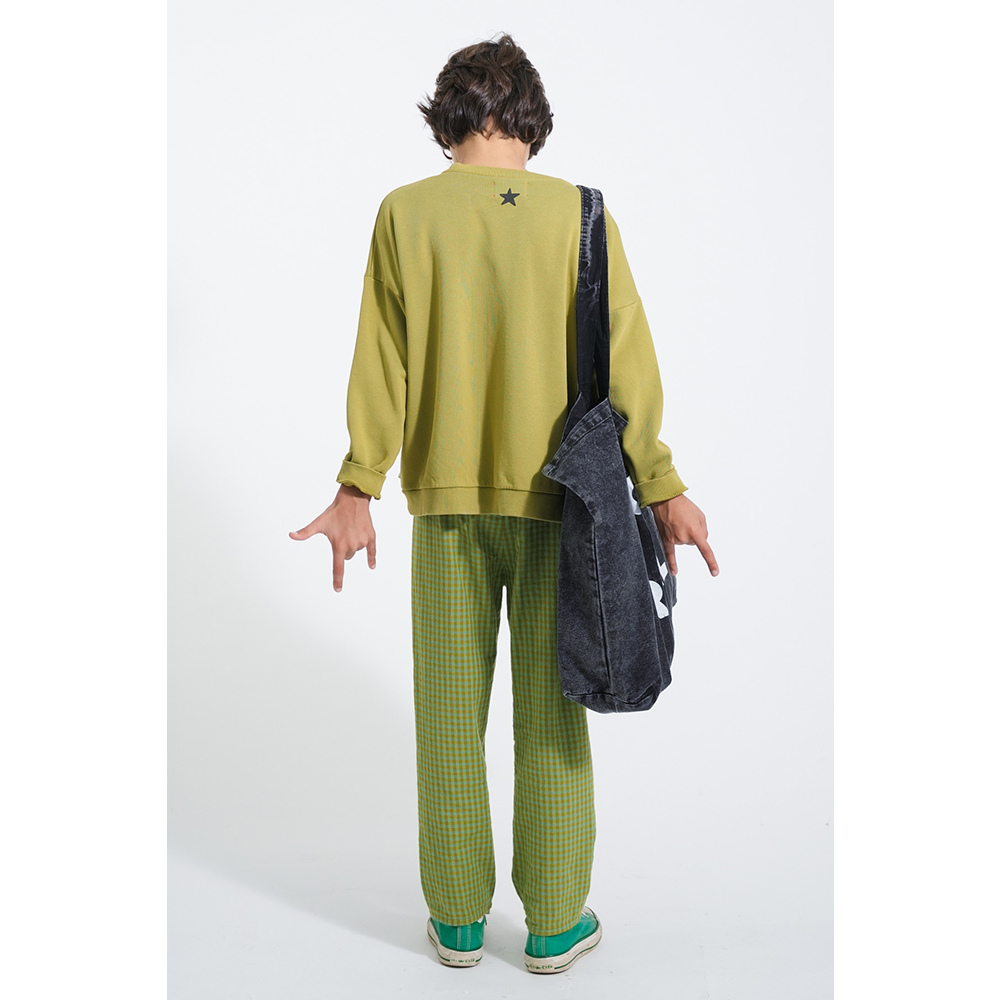 Piupiuchick Olijfgroene Sweater met Tijger