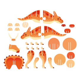 Janod Houten 3D puzzel Dino Triceratops | 5+