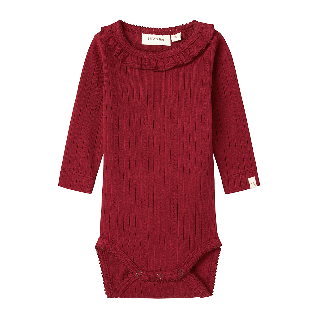 Lil Atelier newborn romper Rachel Non  -  Red Dahlia