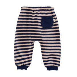 Cozmo | Josh soft feel gestreepte baby broek | Navy - beige