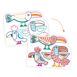 Djeco Magische kleurkaarten Wilde Dieren Families DJ00066 |18m+