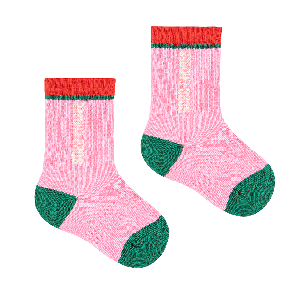Bobo Choses Colorblock long baby socks Pink