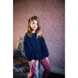 Petit Blush Ruffle Sweater -  Blue Lurex