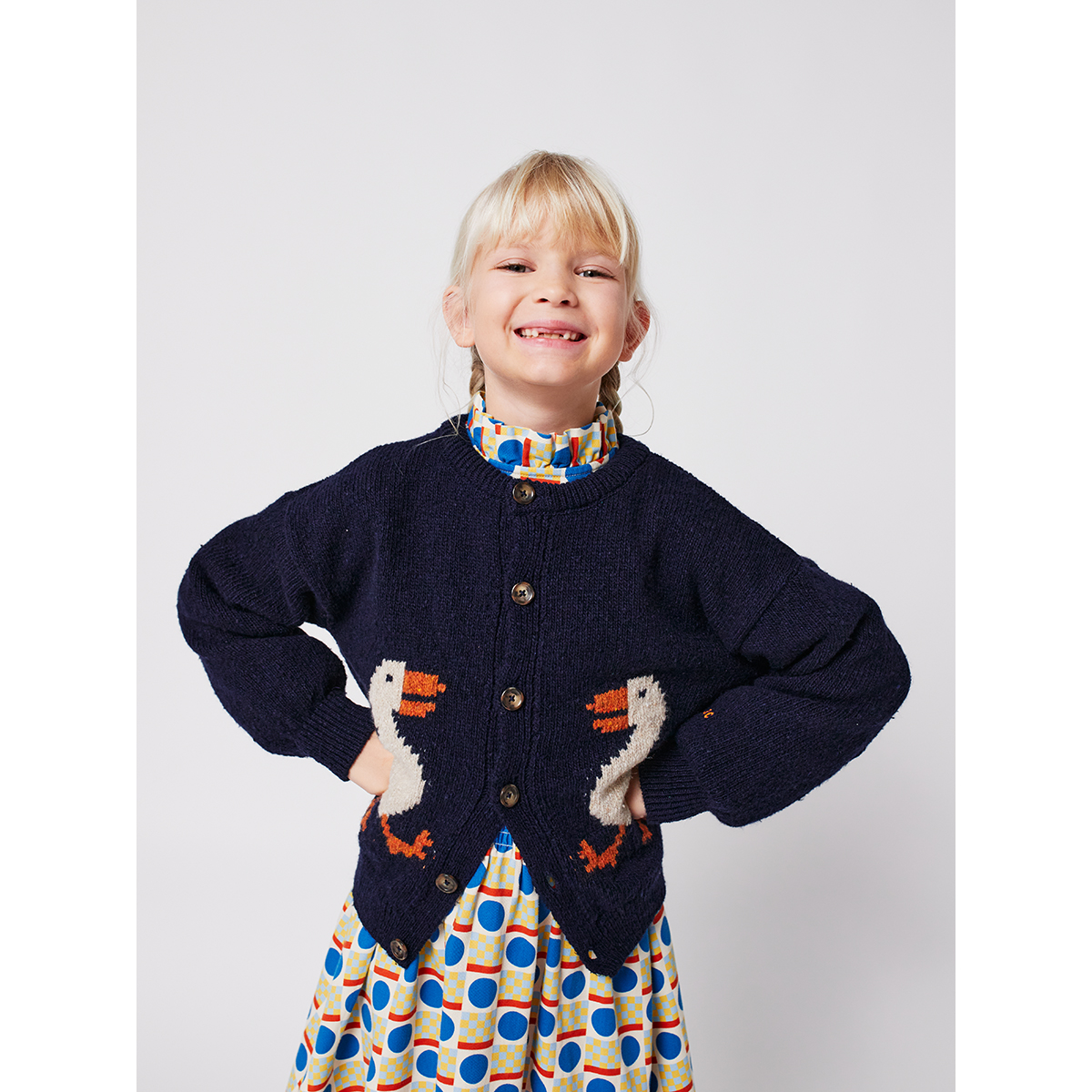 Bobo Choses Gebreid wollen vest La Oca