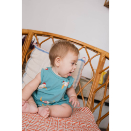 Lotiekids summer baby playsuit Seagulls - Pacific Blue