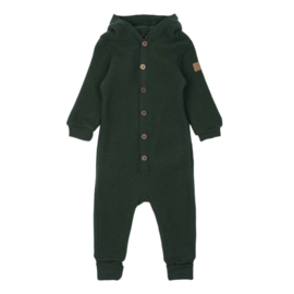 Mikk-line | Wollen babypak met capuchon | Duffel bag green